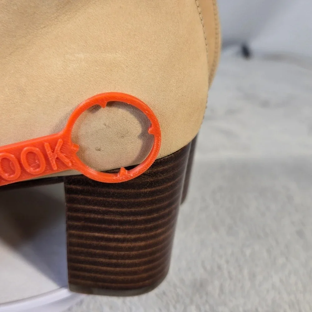 Marc Joseph New York Tan Suede Buckle Ankle Boots Womens 10.5 Block Heel Zipper